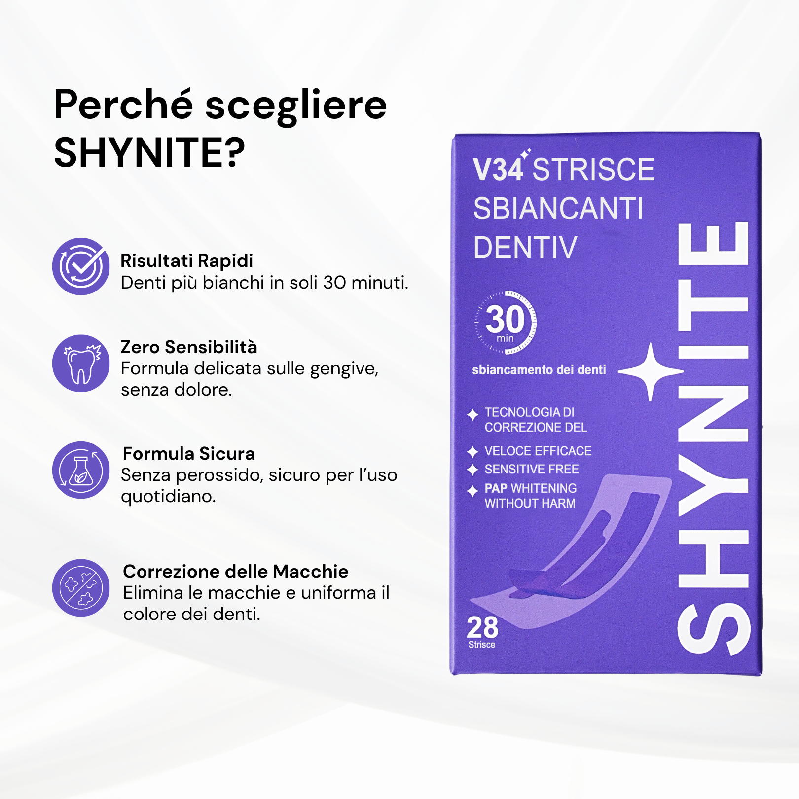 SHYNITE Strisce sbiancanti per denti